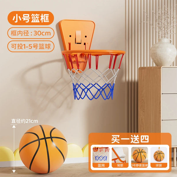 Indoor Basketball Rim Children's Shooting Frame Home Quiet Ball Wall Hanging Style Foldable Basketball Stand Small Basket
