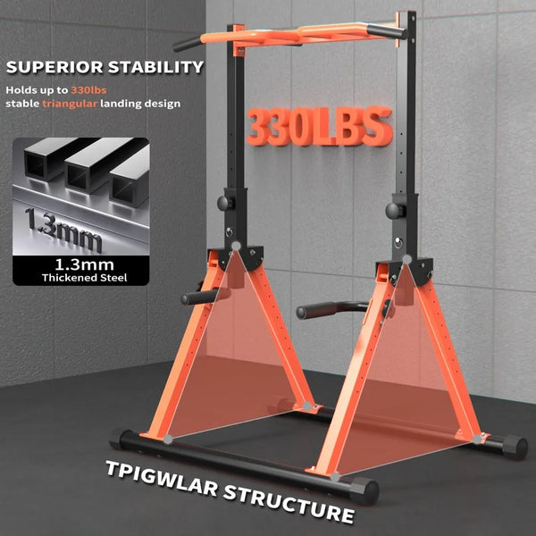 Pull Up Dip Station for Home Gym Strength Training Workout Station Chin-Ups Push-Ups 330LBS Capacity