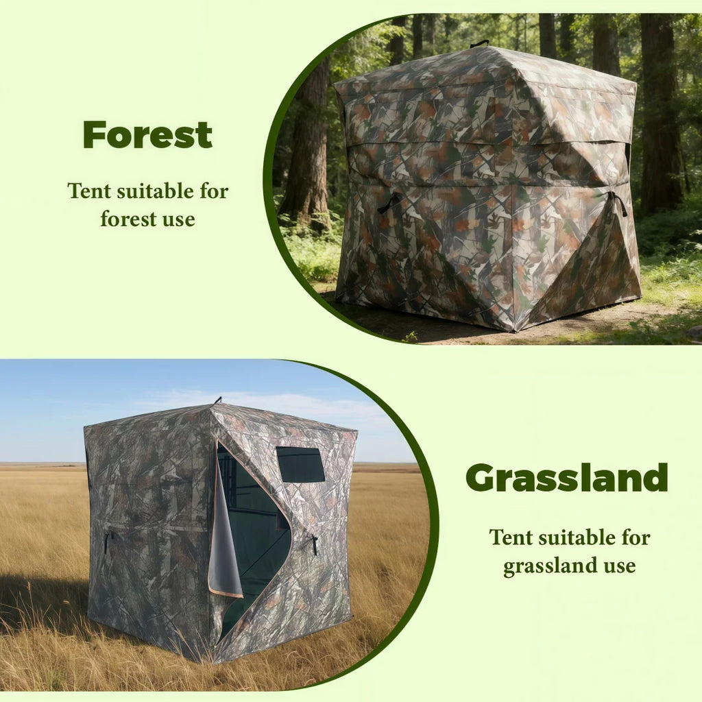 Camouflage Pop-Up Hunting Blind Ground Shelter for Deer Turkey And Duck Hunting Easy Setup And Storage Outdoor Camo Blind