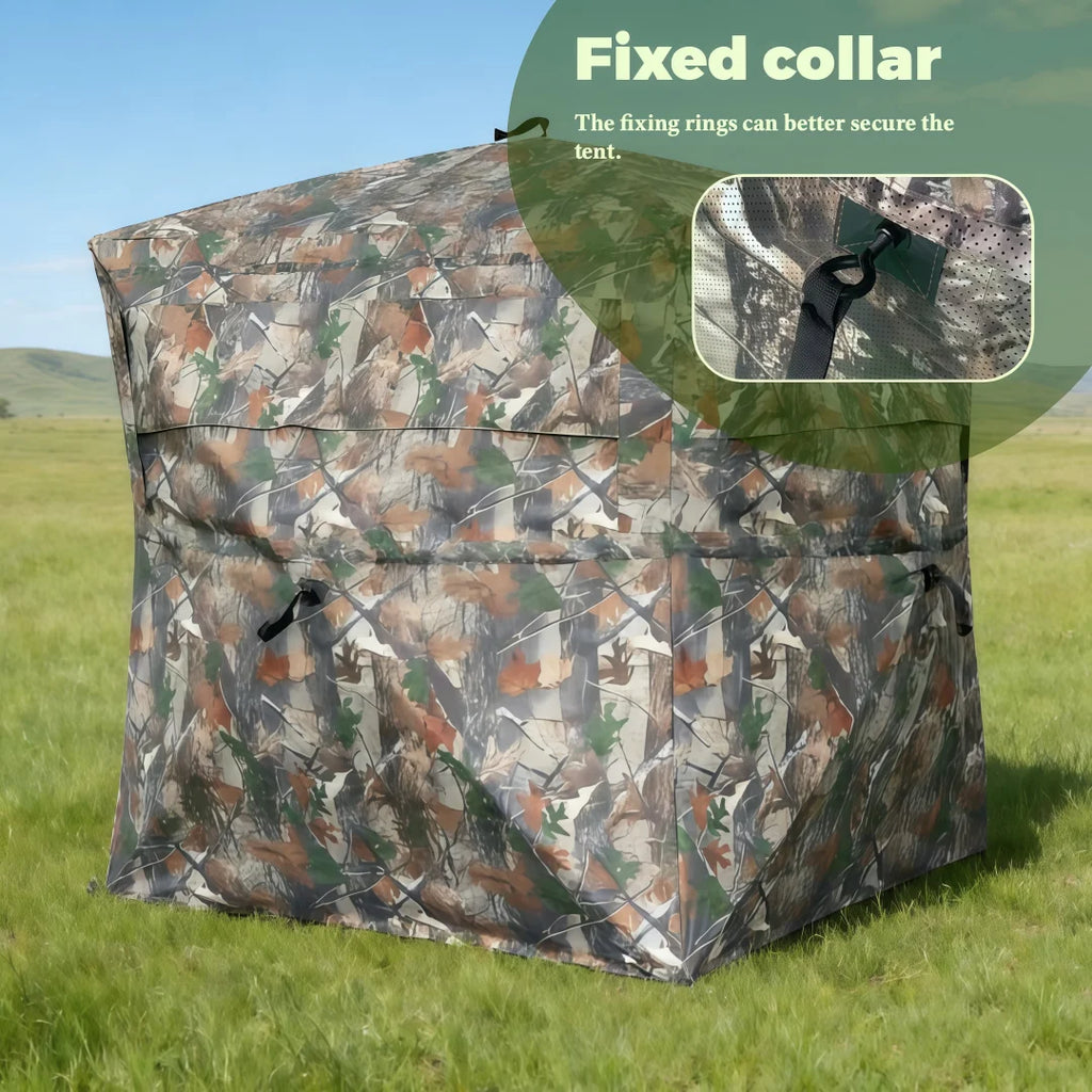 Camouflage Pop-Up Hunting Blind Ground Shelter for Deer Turkey And Duck Hunting Easy Setup And Storage Outdoor Camo Blind
