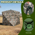 Camouflage Pop-Up Hunting Blind Ground Shelter for Deer Turkey And Duck Hunting Easy Setup And Storage Outdoor Camo Blind