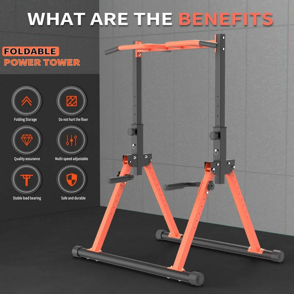 Pull Up Dip Station for Home Gym Strength Training Workout Station Chin-Ups Push-Ups 330LBS Capacity