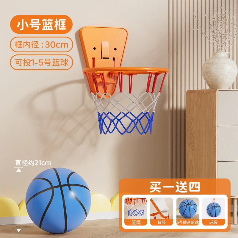 Indoor Basketball Rim Children's Shooting Frame Home Quiet Ball Wall Hanging Style Foldable Basketball Stand Small Basket