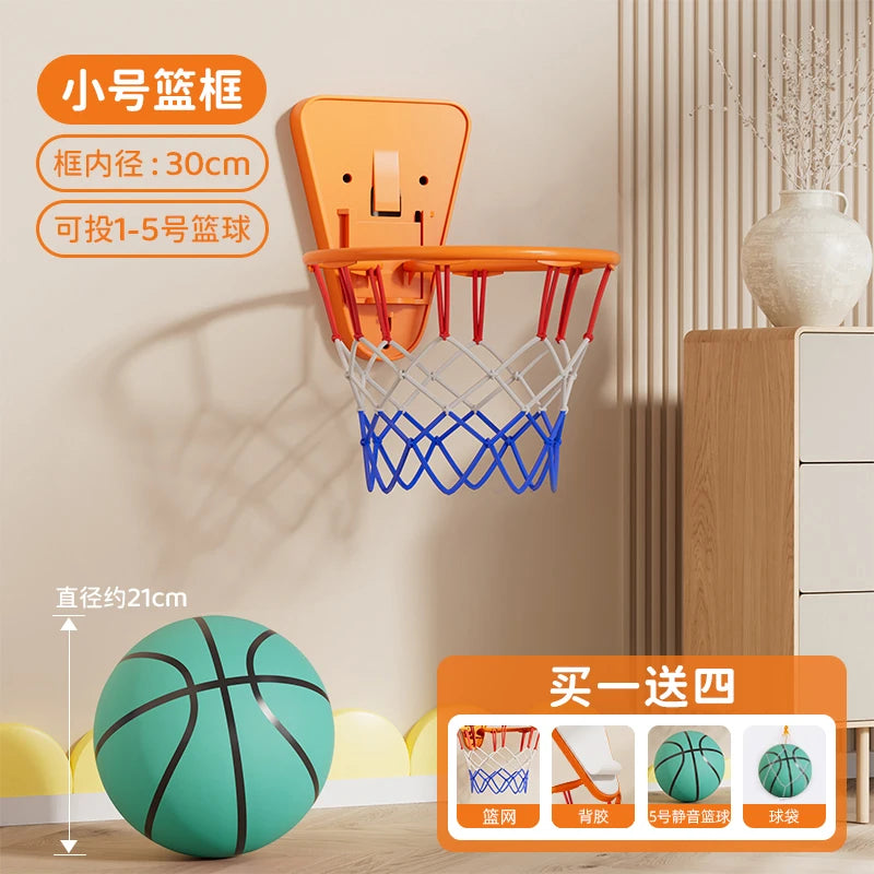 Indoor Basketball Rim Children's Shooting Frame Home Quiet Ball Wall Hanging Style Foldable Basketball Stand Small Basket