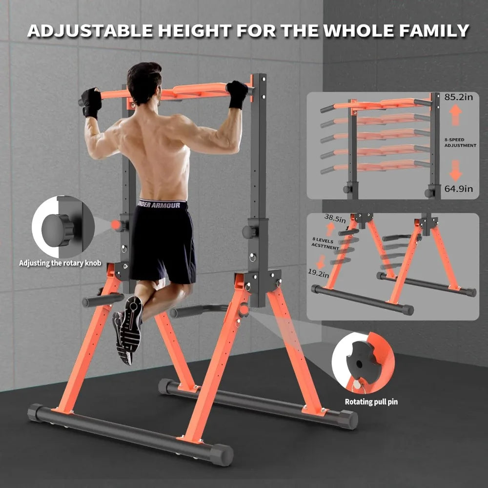 Pull Up Dip Station for Home Gym Strength Training Workout Station Chin-Ups Push-Ups 330LBS Capacity