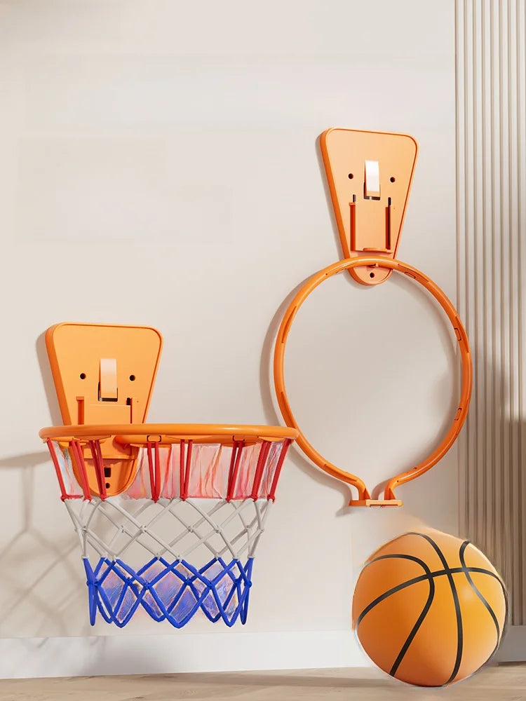 Indoor Basketball Rim Children's Shooting Frame Home Quiet Ball Wall Hanging Style Foldable Basketball Stand Small Basket