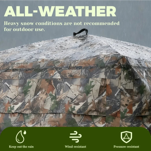 Camouflage Pop-Up Hunting Blind Ground Shelter for Deer Turkey And Duck Hunting Easy Setup And Storage Outdoor Camo Blind