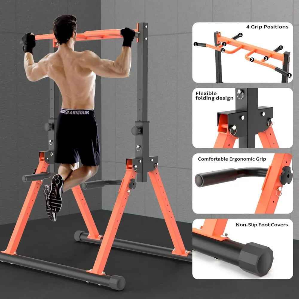 Pull Up Dip Station for Home Gym Strength Training Workout Station Chin-Ups Push-Ups 330LBS Capacity