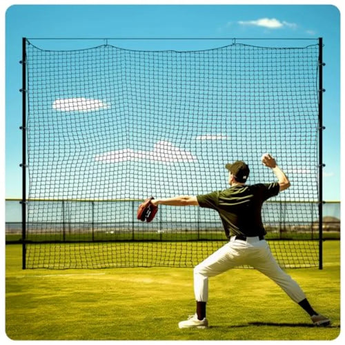 Baseball Softball Backstop NetsSports Net with 33ft Rope or Steel Hanging Kit Nylon Nets Also for Basketball Soccer Lacrosse Ho